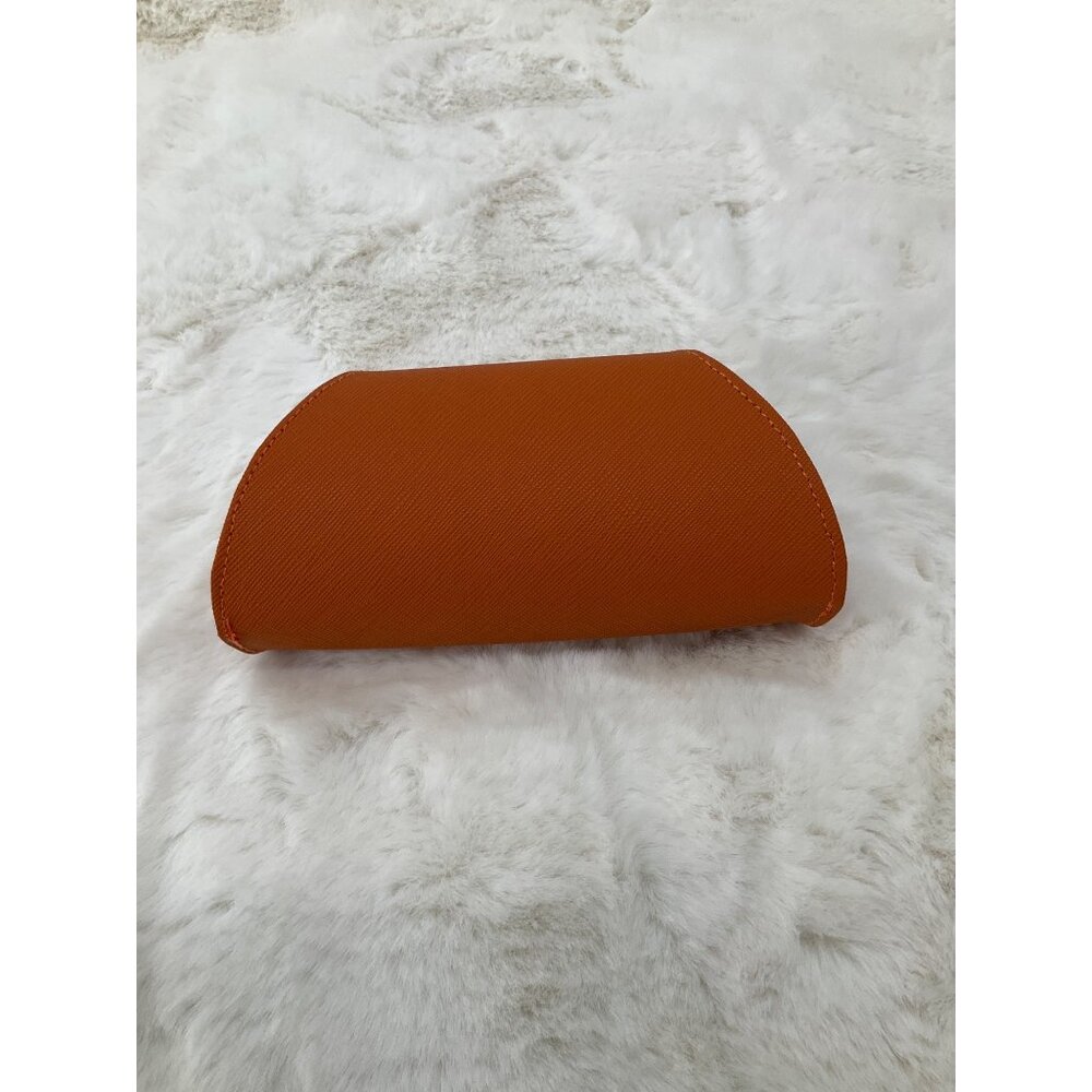 TORY BURCH Orange Authentic Sunglasses Eyeglasses Leather case NEW - Picture 3 of 6